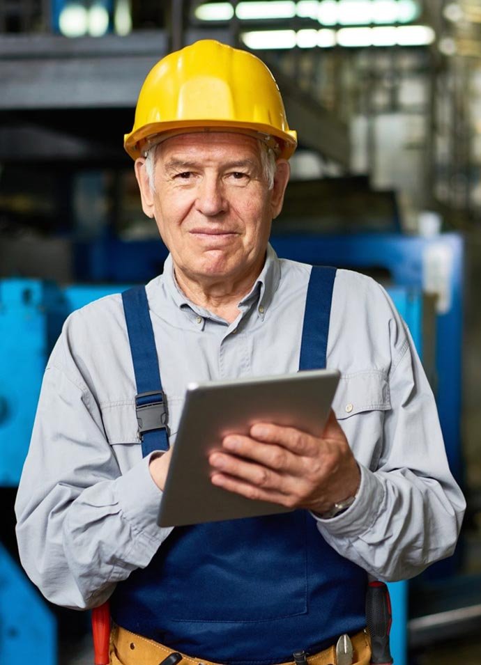 old man at industry
